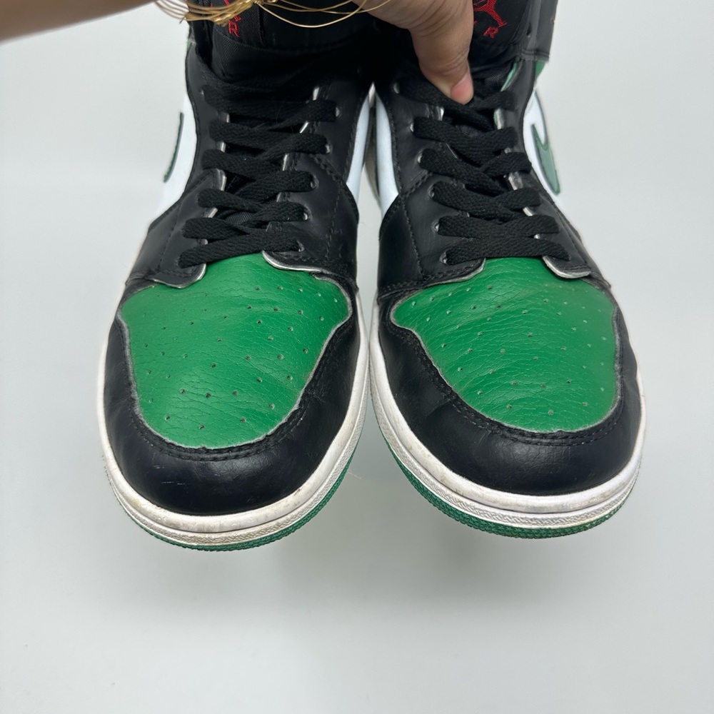Air Jordan 1 Mid Shoe Black and Green Nike Men's size 10.5 - Picture 12 of 15